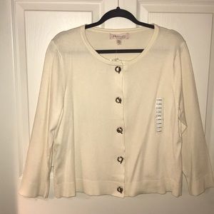 Ivory Color Cardigan Sweater